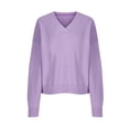 thumbnail image 5 of New Arrivals versatile fashion MIUOWANP Women's Knitted Top With V-neck Pullover Worn Over Sweater Long Sleeved Solid Color Pullover S Purple, 5 of 5