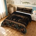 thumbnail image 2 of Manfei Modern Farmhouse Bear King Size Comforter Sets, Hippie Lodge Cabin Comforters King Size, Dark Brown, Black Reversible, 3 Pieces, 1 Comforter and 2 Pillowcases, 2 of 7