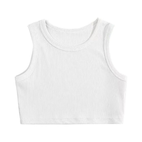 Toddler Kids Girls Dance Tank Top Racerback Crop Tank Top Sleeveless Sports Dance Top For Ballet Gymnastics Dancewear