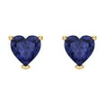 thumbnail image 3 of Clara Pucci 1.5 ct Brilliant Heart Cut Studs VVS1 Genuine Conflict free Blue Tanzanite Solid 18K Yellow Gold Designer Everyday Earrings Screw back, 3 of 5