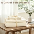 thumbnail image 6 of Jessy Home Bed Sheets Set 4 Piece Queen/Full Sheet Set Cream Cotton Blend Fitted Sheet, Flat Sheet & 2 Pillowcases Bedding Set, 6 of 11