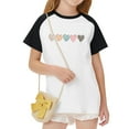 thumbnail image 6 of hengsof Children and Girls Clothing Love Printed Short Sleeve Round Neck Tops Color Block Tops, 6 of 8