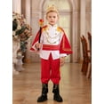 thumbnail image 6 of IBTOM CASTLE Boys Prince Charming Costume Halloween Cosplay Dress up Birthday Party Medieval Royal Prince Outfits for Toddler Child 4-5 Years Red 7pcs, 6 of 9