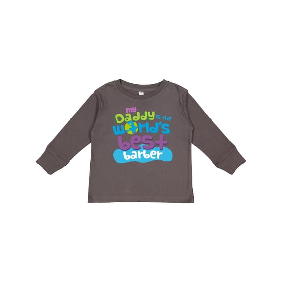 Inktastic World’s Best Barber Daddy Boys or Girls Long Sleeve Toddler T-Shirt