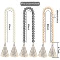thumbnail image 1 of Cuentas de madera para decoración del hogar Boho con cuentas de madera Natural a cuadros de cuerda de yute, 1 of 2