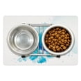 thumbnail image 1 of Watercolor Pet Mat for Food and Water, Abstract Blue Butterfly on a Blooming Flower Romantic Design, Non-Slip Rubber Mat for Dogs and Cats, 18" X 12", by Ambesonne, 1 of 2