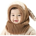 thumbnail image 2 of Toddler Winter Beanie Warm Hat Hooded Scarf Earflap Knitted Baby Toddler Cap for 1-7T Girls Boys, 2 of 6