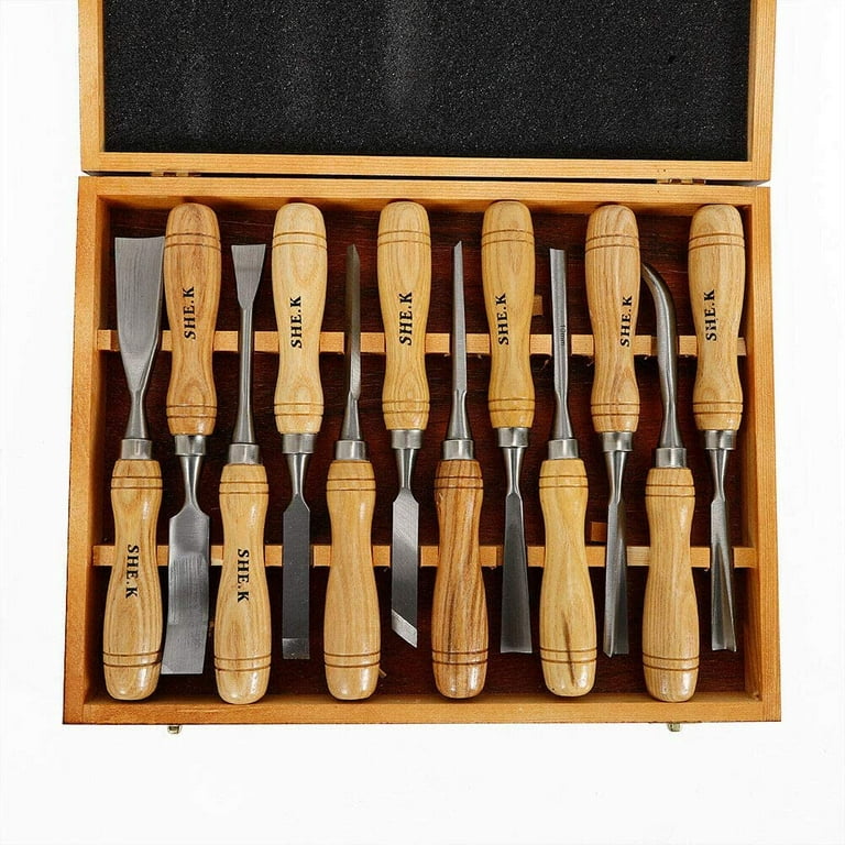 Calary 24Pcs Wood Carving Chisel Set Wood Carving Kit Including Small and  Large Size Wood Carver Set