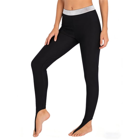 Raenseen Women's Tummy Control Stirrup Leggings High Waist Elastic Waist Yoga Fitness Pants Type B S