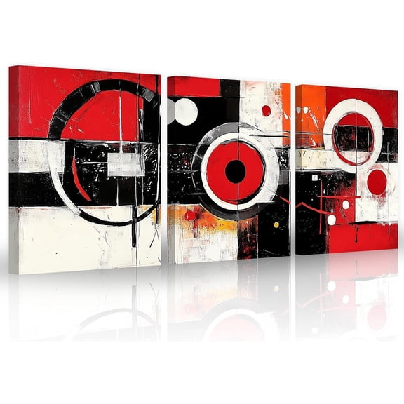 ZHONGYUTONG Abstract Canvas Wall Art 3 Pieces Black and White Pictures Contemporary Minimalist Print Modern Geometric Line Artwork for Living Room Decor Framed (11.00" x 14.00" x 3PCS)