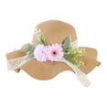 thumbnail image 2 of Sombrero de paja DIY con flores artificiales, transpirable, para uso doméstico, para niñas, vacaciones, manualidades, para exteriores, a moda, Estilo E, 2 of 8