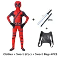 thumbnail image 3 of Traje de superhéroe de Deadpool para niños, traje de cosplay para niños, personaje de película de fantasía, disfraz de Peter Parker, máscara, esgrima, 3 of 5