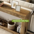 thumbnail image 4 of 63" Modern Rectangular Console Table with Open Shelf, MDF Wood Grain Entryway Table for Hallway or Living Room, 4 of 7