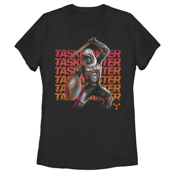 Women's Marvel Black Widow Taskmaster Battle  Graphic Tee Black X Large