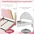 thumbnail image 4 of Rosa tamaño individual - xl forrado platform marco de cama para para niños con cute bouclé velvet cabecero, no box spring required, easy to assemble y durable design, 4 of 7
