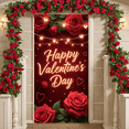 thumbnail image 6 of Red Rose Valentine's Day Banner Gold Glitter Love Display String Lights Heart Shape Romantic Backdrop for Valentine's Day Party Romantic Date Anniversary Celebration, 6 of 9
