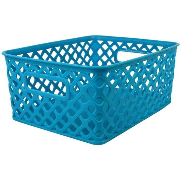 Woven Basket, Small, Turquoise