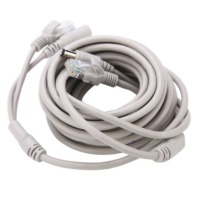 Conector Conun Compatible de 2.1 mm/5.5 mm, Cable Cable CCTV Ethernet de Puerto RJ45, CABLE CCTV, Cable RJ45+CC, Para La Oficina del NVR