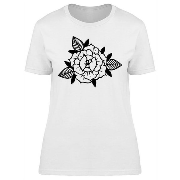 Rose Flower Tattoo Graphic T-Shirt Women -Image by Shutterstock, Female Medium