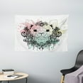 thumbnail image 1 of Animal Tapestry, French Bulldog with Floral Wreath on Brushstroke Watercolor Print, Wall Hanging for Bedroom Living Room Dorm Decor, 60W X 40L Inches, Mint Light Pink Pale Green, by Ambesonne, 1 of 2