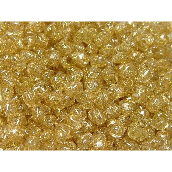 Jolly Store Crafts Gold Sparkle Heart Shaped Pony Beads, Made in USA