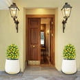 thumbnail image 2 of 2PCS Artificial Boxwood Topiary Ball Trees with Lemon for Outdoor with Ground Spik, UV Resistant Faux Greenery Shrubs, Fake Boxwood Plants for Indoor, Garden, Yard, Porch, Patio Decor, 2 of 9