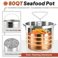 thumbnail image 2 of 80QT Crawfish Boiler Kit, Seafood Boil Pot,Waterproof Cover & 18-inch Skimmer, 110,000BTU Propane Burner,Aluminum Seafood Boil Pot with Basket ,Crab, Seafood & Crawfish Boiler, 2 of 7