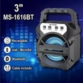 thumbnail image 4 of BOCINA BLUETOOTH PORTÁTIL RECARGABLE CON LUZ LED FM/USB, 4 of 5