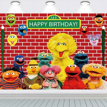 Sesame Street Background for Photography Backdrop Banner Party Supplies Taspestry Wall Decor Post Birthday Decorations Background for Photography Taspestry