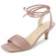 thumbnail image 1 of Sandalias de Tacón de aguja con Cordones Arriba punta Abierta para Mujer Allegra K Rosa polvo 36, 1 of 6