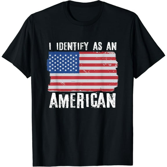 I Identify As An American Proud US American T-Shirt Men women T-shirt black, gift. Sizes: S, M,L, XL, 2XL, 3XL, 4XL