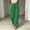Green, variant on Linen Cotton Casual Pants For Women Elastic Waist With Pockets Pleated Look Solid Travel Ready Summer Resort Wear Easy Care Garden Party Smooth Waist Green M