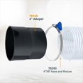 thumbnail image 2 of 70125 4-Inch Pipe Hose Adapter - ABS Plastic Quick Coupler for Workshop Dust Collection Fittings,1 * Pipe Hose Adapter, 2 of 6