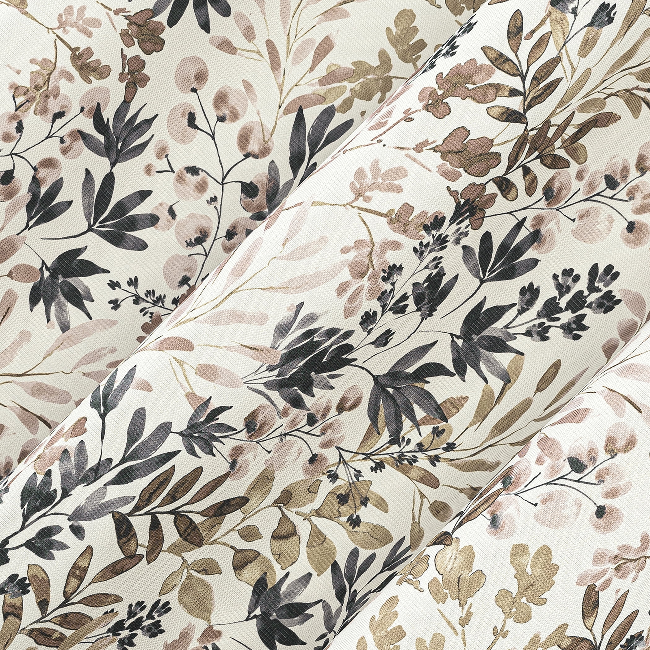 No. 918 Amelie Botanical Print Room Darkening Grommet Curtain Panel, 48"x84", Blush
