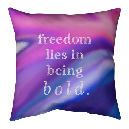 UPC: 0670507556784 | ArtVerse Quotes Multicolor Background Be Bold Inspirational Quote Pillow-Faux Suede 18 x 18 Large