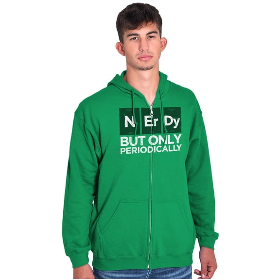 Periodically Nerdy Chemistry Science Zip Up Hoodie Men's Women's Brisco Brands 2X