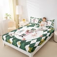 thumbnail image 4 of Homewish Kawaii Nutcracker Princess Bed Sheets for Girl, Green Plaid Checkered King Sheets, Winter Christmas Theme Sheet Set, Ultra Soft Bedroom Decor, 4 Pieces, 4 of 7
