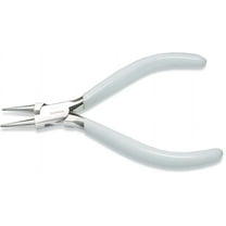 The Beadsmith 5-inch (130mm) Round Nose Plier with Polished Steel Head, White PVC Comfort Grip and Double-Leaf Spring Handle, Tool for Jewelry Making, 300 Series