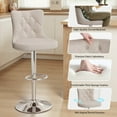 thumbnail image 4 of Daluvenix Swivel Bar Stools Set of 4, Velvet Button Tufted Counter Height Chairs with Midback for Home Kitchen Island, Khaki, 4 of 5