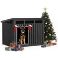 thumbnail image 2 of Dog House for Both Indoor and Outdoor with Weatherproof Roof Removable Floors for Medium to Large Dogs Interior Space (Black), 2 of 6