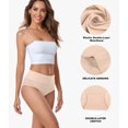 thumbnail image 3 of Calzoncillos Coskefy de algodón de talle alto para mujer, paquete de 5, 3 of 5