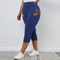 thumbnail image 4 of cfhntfmh Womens Capri Leggings Plus Size Yoga Pants Cutout Stretch Capris Beach Cropped Pants Summer Clothes, 4 of 7