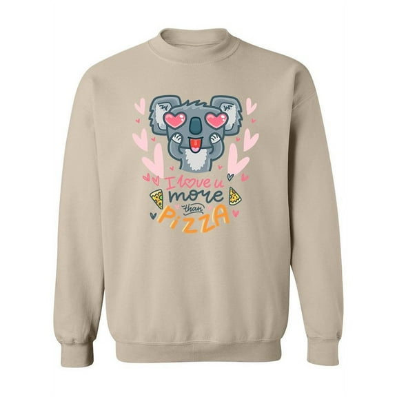 Koala Bear Pizza Love Sweatshirt Women - Women Sweatshirt, Medium