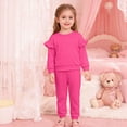 thumbnail image 2 of TOWED22 Baby Girl Clothes Toddler Girl Fall Outfit Long Sleeve Ruffle Shirt Cute Pant Clothing Sets,Hot Pink,4-5 Y, 2 of 6