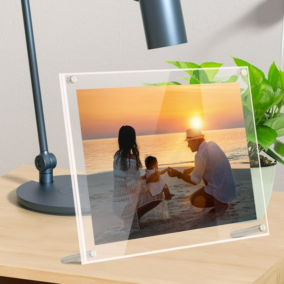KMSS Picture Frames Magnetic Acrylic Photo Frame 6/8 inch Clear Display Frame Double Sided Frameless Desktop Picture Frame for Graduation, Birthday, Decoration