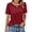 Red, variant on MOSHU Dressy Women Tops Crewneck Blouses for Women Striped Colorblock Short Sleeve Shirts Casual Summer Tops