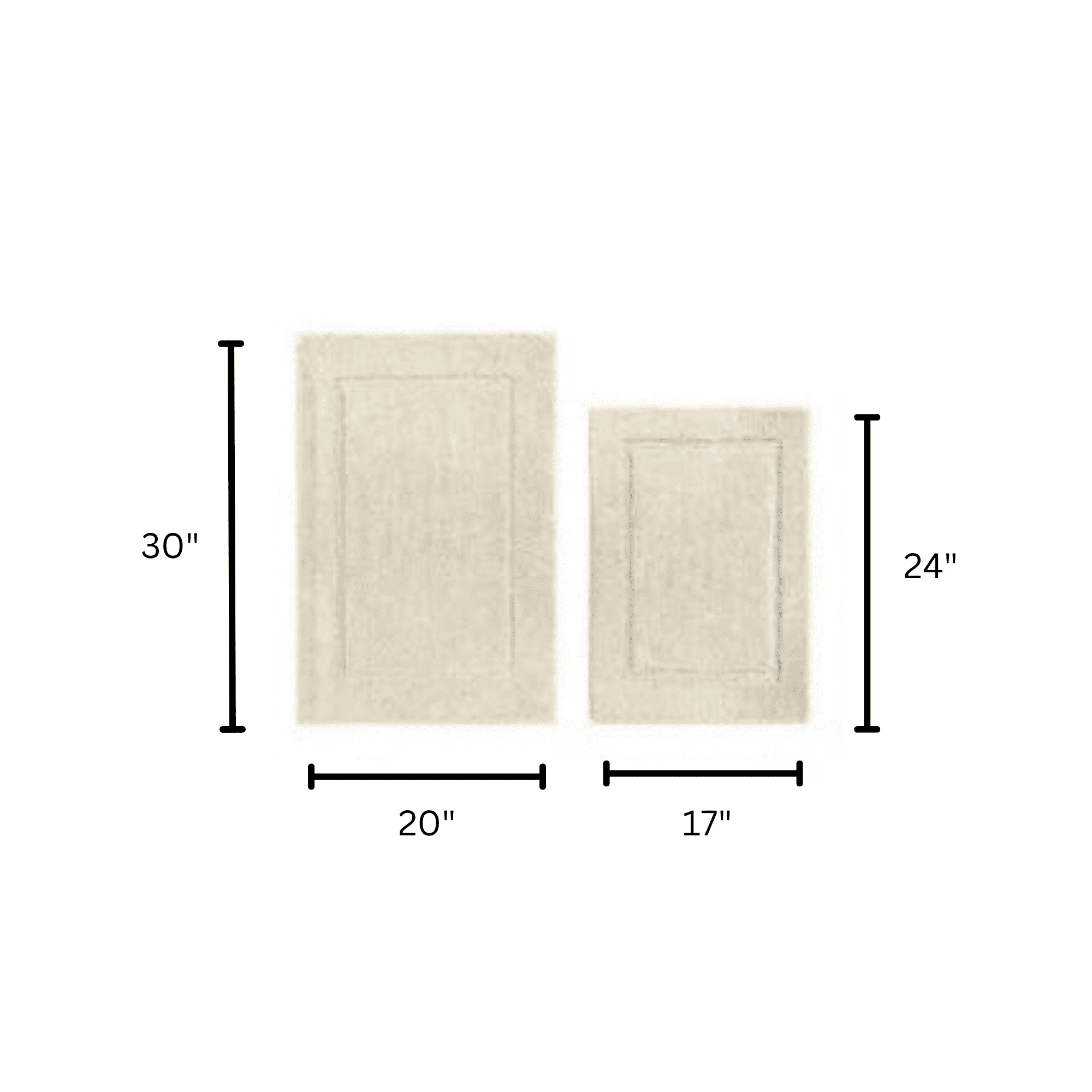 Mainstays Soft Touch Charcoal Polyester Tufted 2-Piece Bath Rug Set, 20" x 30" & 17" x 24"