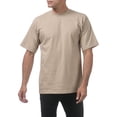 thumbnail image 4 of Pro Club Men's Heavyweight Cotton Short Sleeve Crew Neck T-Shirt-KHK-M, 4 of 5