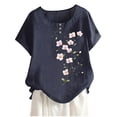 thumbnail image 2 of Lydiaunistar Blouse Décontractée Imprimée pour Femmes Hauts d'Été Printemps Été Fête d'Entraînement Usage Quotidien Doux Confortable Respirant Polyester Col Rond Manches Courtes Tailles M-5TG pour Femmes Asiatiques, 2 of 4