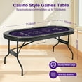 thumbnail image 2 of Rioloiuy 8 Player Poker Table Foldable, Casino Grade Felt, Padded Rails and Cup Holders, Portable Poker Table for Texas Holdem Poker and Blackjack, (71 in), 2 of 6